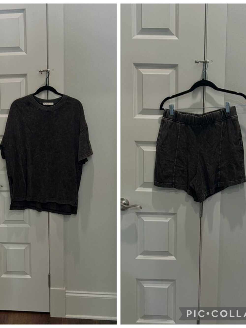 Rae Mode Black Mineral Washed Short Set